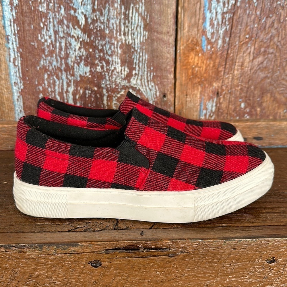 Soda Hike-G Red Plaid Loafer Slip On Shoe Size 8.5